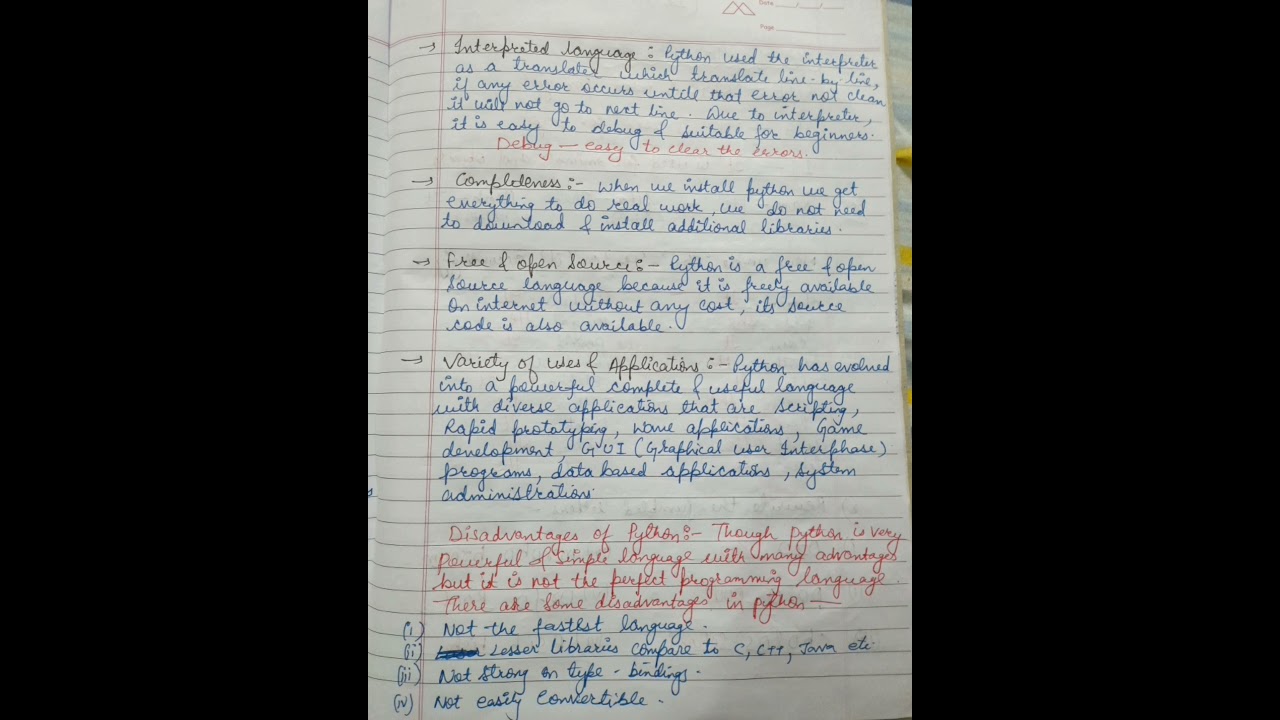Class-12//Computer science(Python) /Handwrittennotes/topic-Concept of python programming