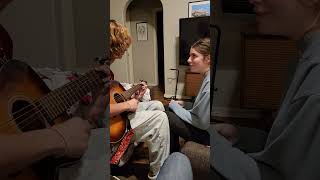 My Son Aiden plays guitar as his girlfriend Sadie Love sings Wicker Chair by Kings of Leon.