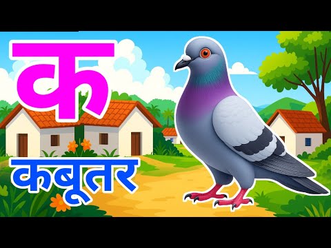 क से कबूतर,अ से अनार a se anaar k se kabutar | Hindi varnmala | ABCD क से‌ कबूतर अ से अनार, for kids