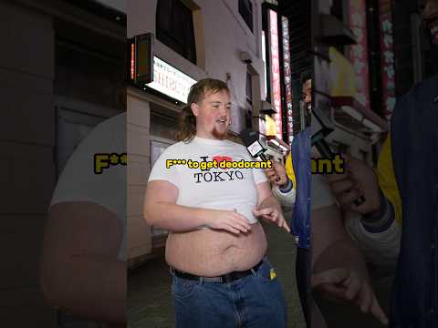 American almost BANNED in Japan because of this 😪 #american #funny #publicinterview #japan #shorts