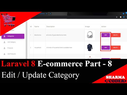 Laravel 8 E com Part 8 How to Edit and Update Category in laravel ecommerce | Remove old image