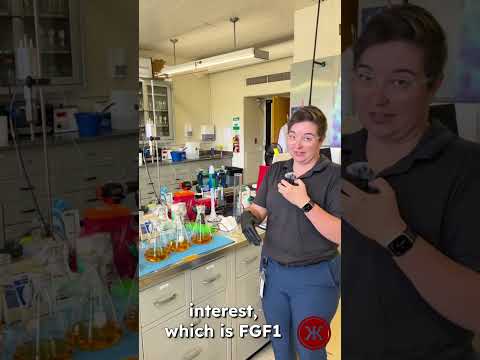 Feeding science in action! Meet Megan, as she prepares media to grow bacteria that produce FGF-1!