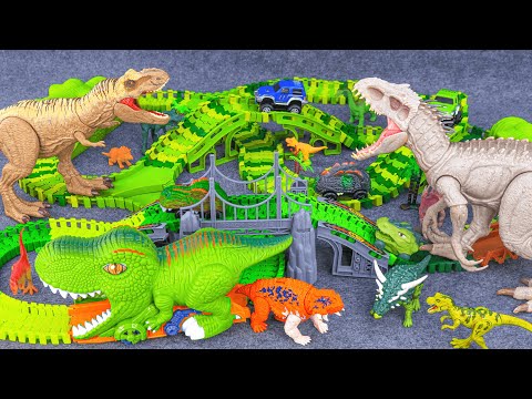 90 Minutes Of Satisfaction With Unboxing Dinosaur Toy Car Racing Track Full Set ASMR | Review Toys