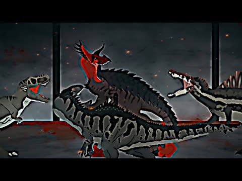 dino trio vs ultimasaurus // dinosaur battle // stick nodes pro animation