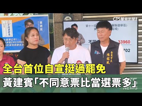 全台首位自宣挺過罷免　黃建賓「不同意票比當選票多」