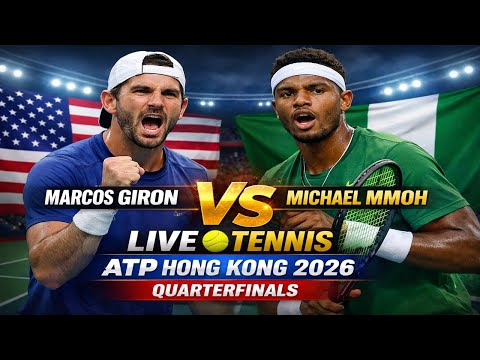 Marcos Giron Vs Michael Mmoh 🎾LIVE TENNIS ATP Hong Kong 2026 Quarterfinals 🎾Live Scores & Updates