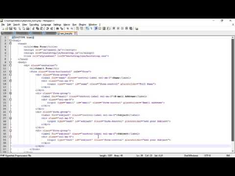PHP With Bootstrap3 Tutorial | Creating the New Form with BootStrap and HTML5 Part 66