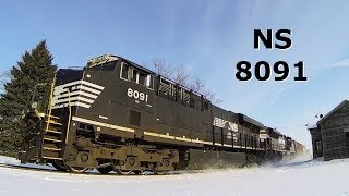 preview picture of video 'NS 8091 West by the Old Genoa Depot on 2-9-2014'