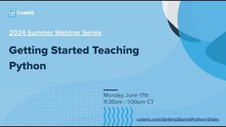 Getting Started Teaching Python thumbnail