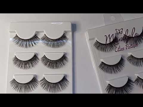 CARTELA CÍLIOS POSTIÇOS 6D 3 PARES MANDALA