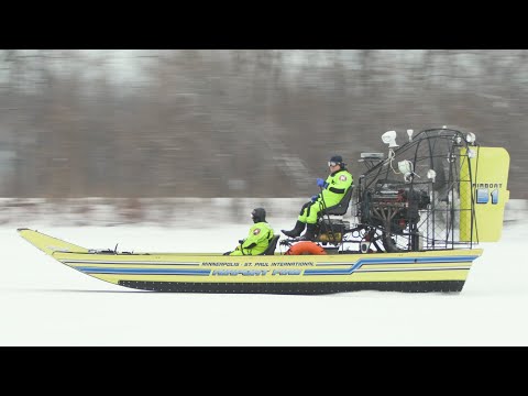 MSP Airport’s Fire Department winter water rescue training
