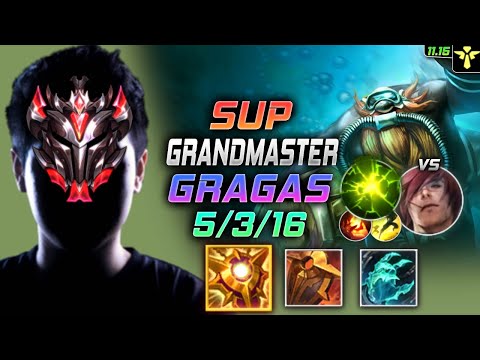 GrandMaster Gragas Support vs Sett - 천상계 서폿 그라가스 템트리 룬 솔라리 여진 グラガス Грагас 酒桶 古拉格斯 - LOL KR 11.15