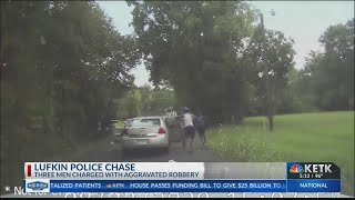 Lufkin police chase ends in 3 men charged with aggravated robbery, allegedly used a shotgun