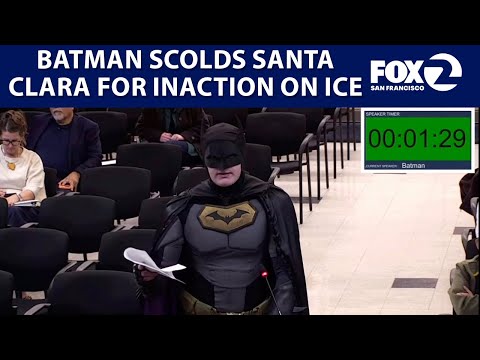 Man dressed as Batman scolds Bay Area city council over ICE | KTVU