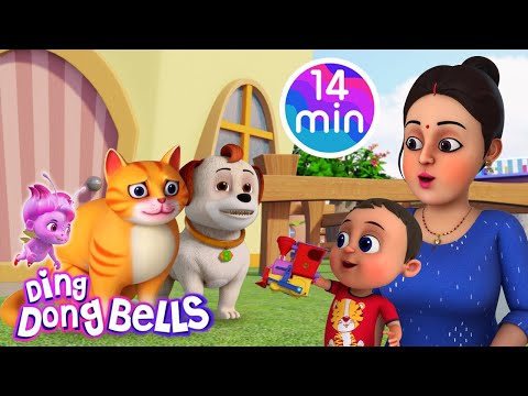 Meow Meow Billi Karti + More Hindi & Nursery Rhymes For Kids | Ding Dong Bells🧡🧡🧡