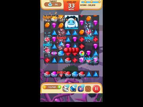 Jewel Match King Level 307 - Walkthrough ( No Booster )