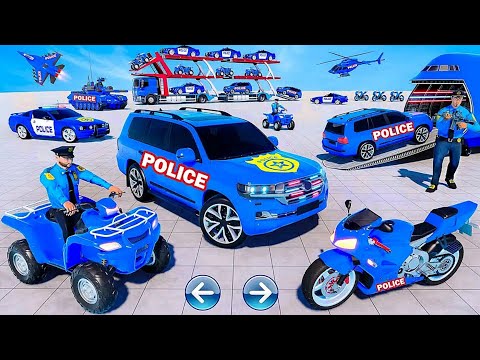 US Police Car Transport Games 2022: Prado Car Transporter Trailer Truck | Android iOS Gameplay