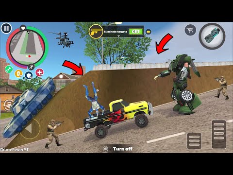 Rope Hero Vice Town - (Transformer Monster Truck Face to Face Police Car Robot) Car Robot Ascent