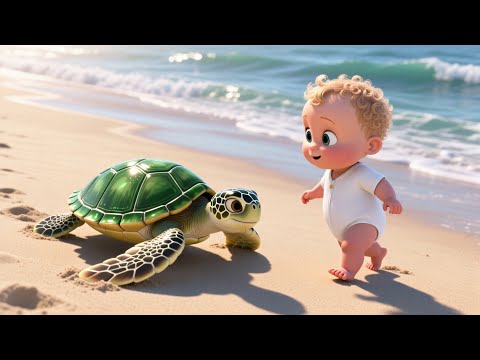 Baby And The Turtle Walk 🐢👶 Fun Animal Song for Kids Toddlers Preschool Learning