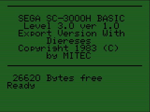 Gigatron TTL gtBASIC emulation of the John Sands Sega 3000H?