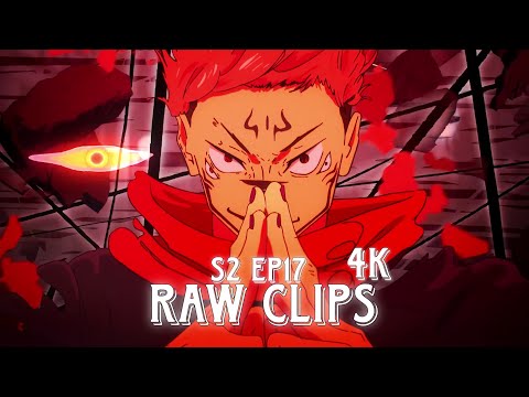 Sukuna vs Mahoraga Sukuna Raw Clips For Editing 4k! | Jujutsu Kaisen | S2EP17 ( Anime Raw Clips )