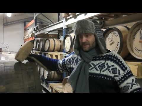 Swapping casks at Aurora Spirit Distillery