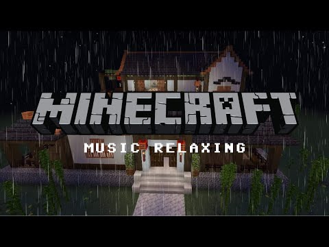 Lightly Mellow - minecraft Rainy Night in Front of The House ☔ Reliving the Magic with Soothing Music