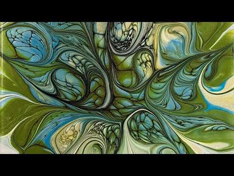(1150) Awesome Swirled Modified Bloom Technique, Paint Pouring