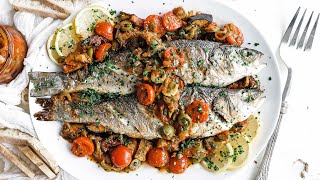 Whole Roasted Branzino with Family Caponata Recipe