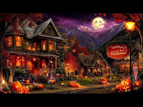 Relaxing Halloween Ambience 🎃 Haunted Halloween Village 👻 Spooky Sounds, Best Halloween Music