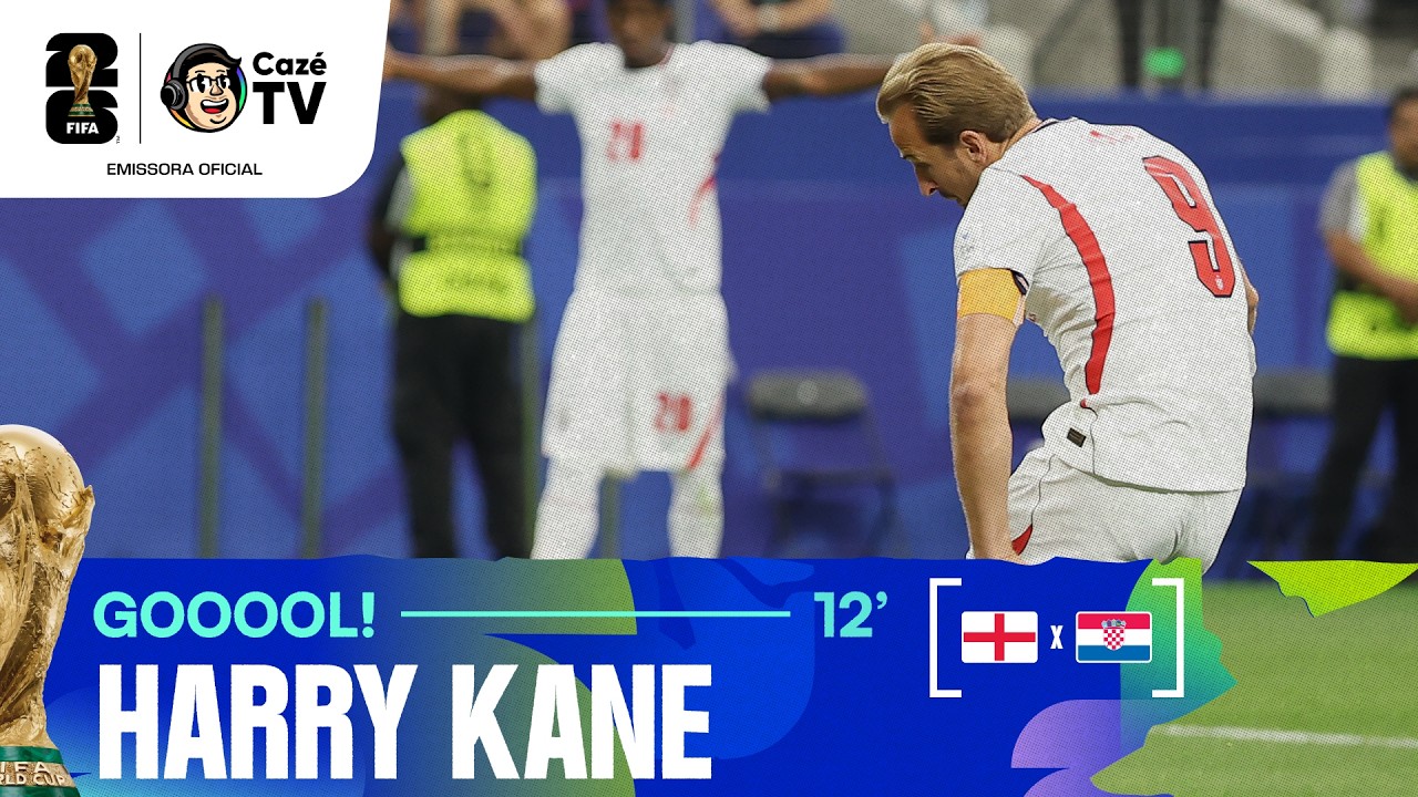 KANE DESPERDIÇA COBRANÇA, ÁRBITRO MANDA VOLTAR E NA SEGUNDA ELE ABRE O PLACAR PARA A INGLATERRA