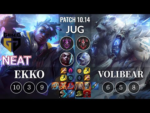 GEN Neat Ekko vs Volibear Jungle - KR Patch 10.14