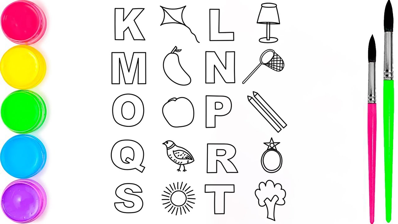 Alphabet Coloring Page | ABC Coloring Part 2 K- T | Fun Learning for Kids 🎨📚