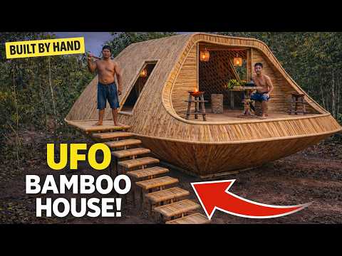 In Real Life We Build Mouse Bamboo In Jungle UFO Style, SURVIVAL BUILDER