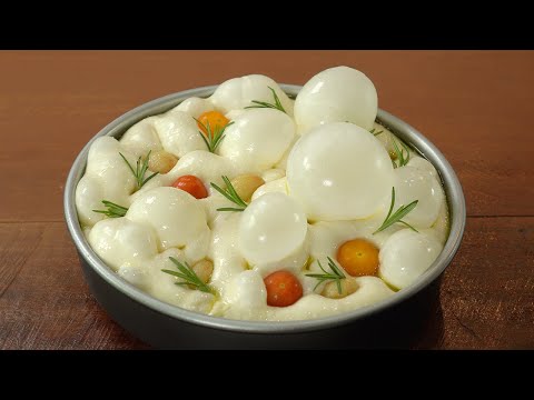 풍선처럼 커지는 무반죽 마늘빵 만들기 :: 폭신하고 쫄깃한 마늘 포카치아 :: Bubble Garlic Focaccia Recipe