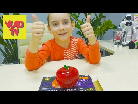 Собираем 3D Crystal Puzzle-пазл. Яблоко//We collect 3D Crystal Puzzle. Apple.