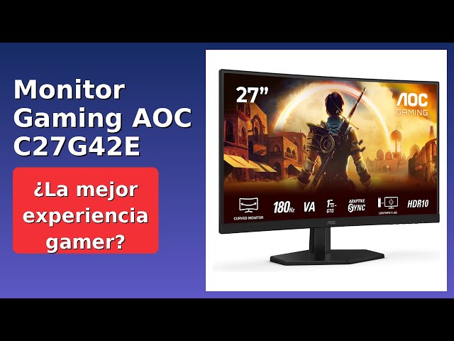 Vídeo relacionado con AOC 27G42E Monitor Gaming 27" FHD, 180 Hz, Fast IPS, 1 ms GtG, HDR10, Adaptive Sync., G-Sync Compat., Blue Light (1920x1080, 1x HDMI 2.0, 1x DP 1.4) Negro