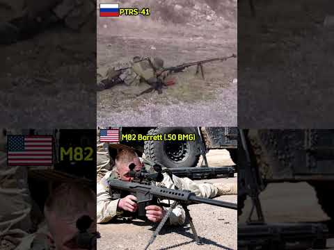 🇷🇺 PTRS-41 vs. M82 Barrett 🇺🇸 – Which Anti-Materiel Rifle Reigns Supreme? #shorts #military #war