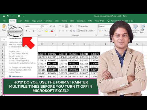 How do you use the format Painter multiple times before you turn it off in Microsoft excel?