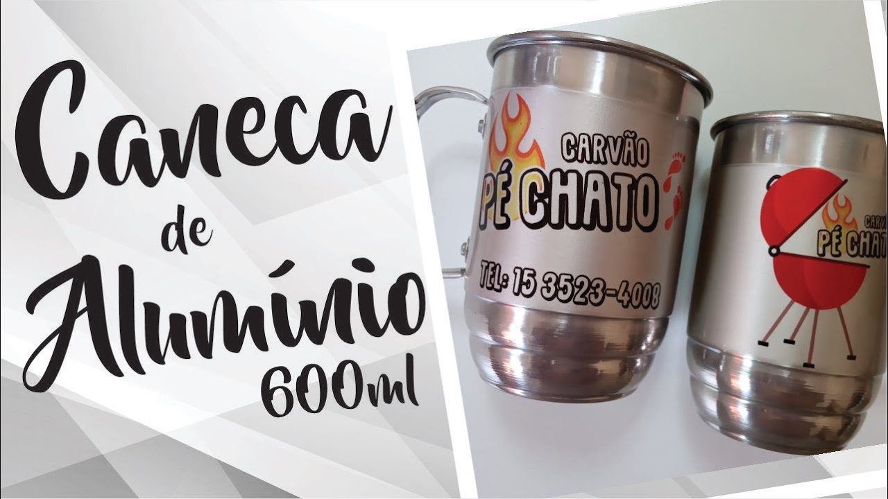 CANECA DE CHOPP 500ML PERSONALIZADA EM ALUMÍNIO
