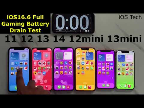 iOS16.6 iPhone 11 vs 12 vs 13 vs 14 vs 12mini vs 13mini Full Gaming Battery Drain Test🔥 @iosTech11