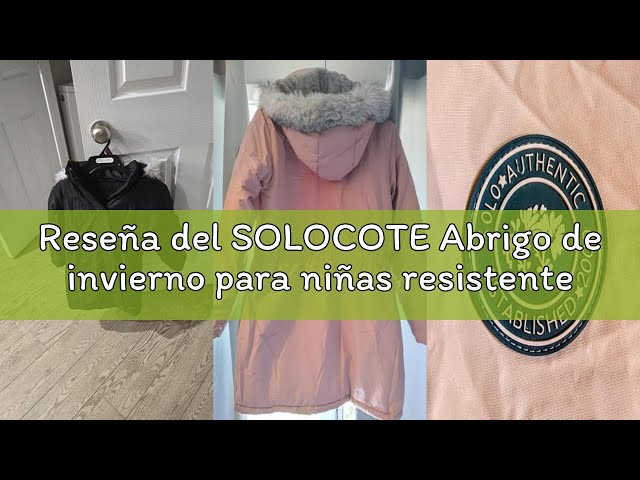 Vídeo relacionado con SOLOCOTE Abrigo de invierno para niñas resistente al agua chaqueta de esquí gruesa con capucha de plumas falsas parka larga para niños Marina 8 años