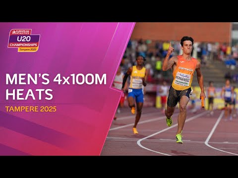 Men's 4x100m heats replay | Tampere 2025 European Athletics U20 Championships