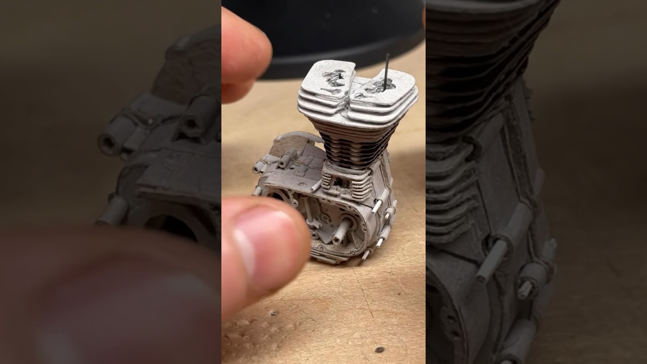Miniature paper engine for Royal Enfield bike