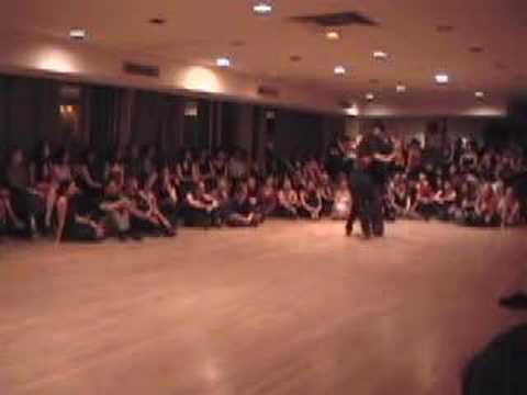  Luciana Valle  and  Alex Krebs  are  dancing  to  a  milonga