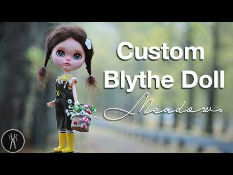 How I Made Custom Blythe Doll 'Meadow' - Customising A OOAK AliExpress Blythe & Sewing Doll Clothes