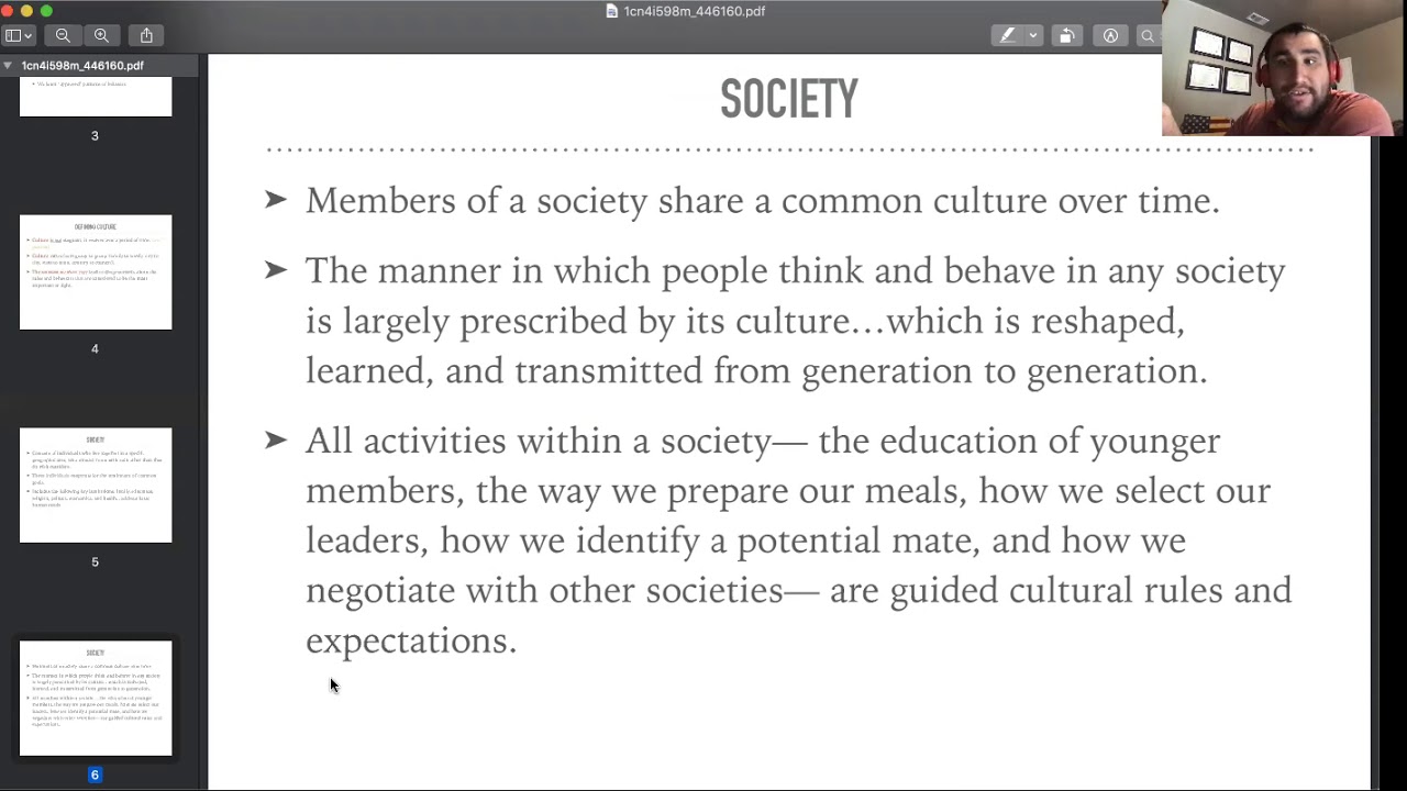 Dr. Pimentel's Introduction to Sociology Ch. 3 Lecture