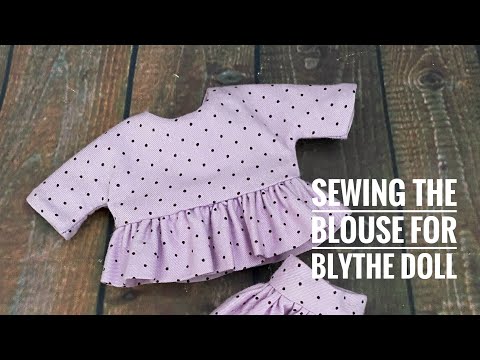Tutorial How to sew the blouse for Blythe doll. Pattern shirt for 1/16 doll. Step-by-step