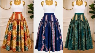 How to Cut and Sew this Asymmetric High Waisted Gathered Skirt || Step by Step for Beginners 