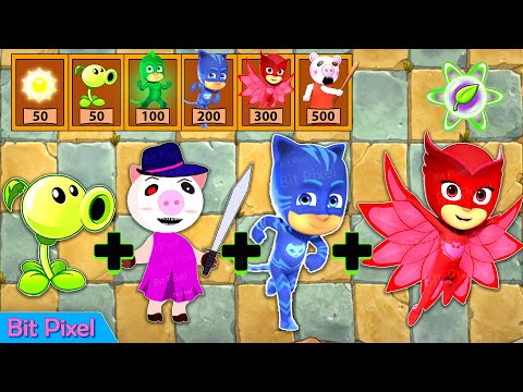 PJ Masks + Roblox Piggy - Plants vs Zombies Fusion Animation ❤️ Bit Pixel